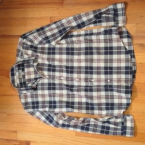 Express Men's Slim Fit Button Down Shirt Plaid Large